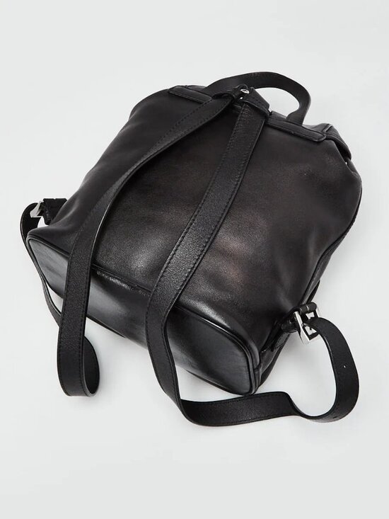 Prada Black Leather Medium Backpack Bag